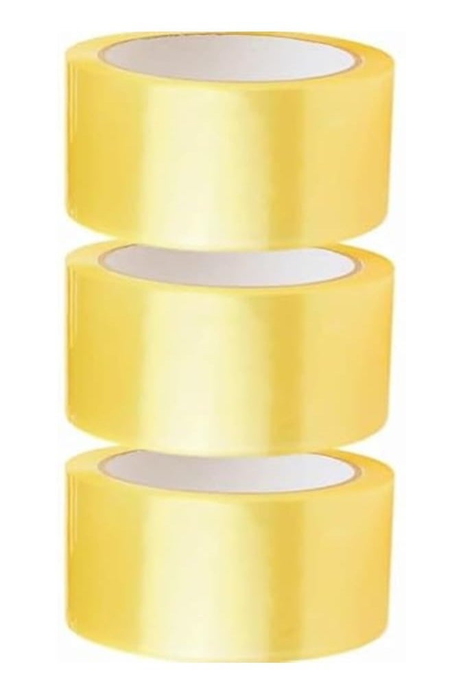 HarabiMed Clear Packing Tape – 70 Yards (3 Rolls), Strong Adhesive for Boxes, Cartons, Shipping & Moving - Image 1